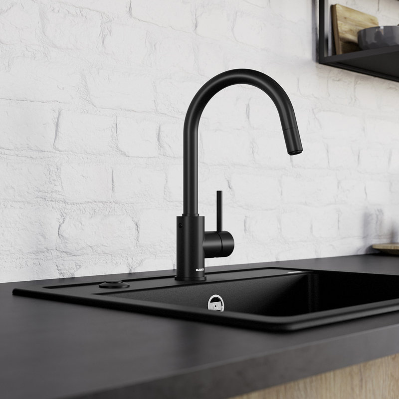 BLANCO Mida Kitchen Faucet, Black matt