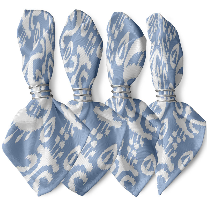 Melchior Polyester Geometric Square Napkin, Blue