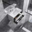Ensemble de meuble-lavabo flottant simple 36 po avec lavabo à surface solide Joshau-1442355859