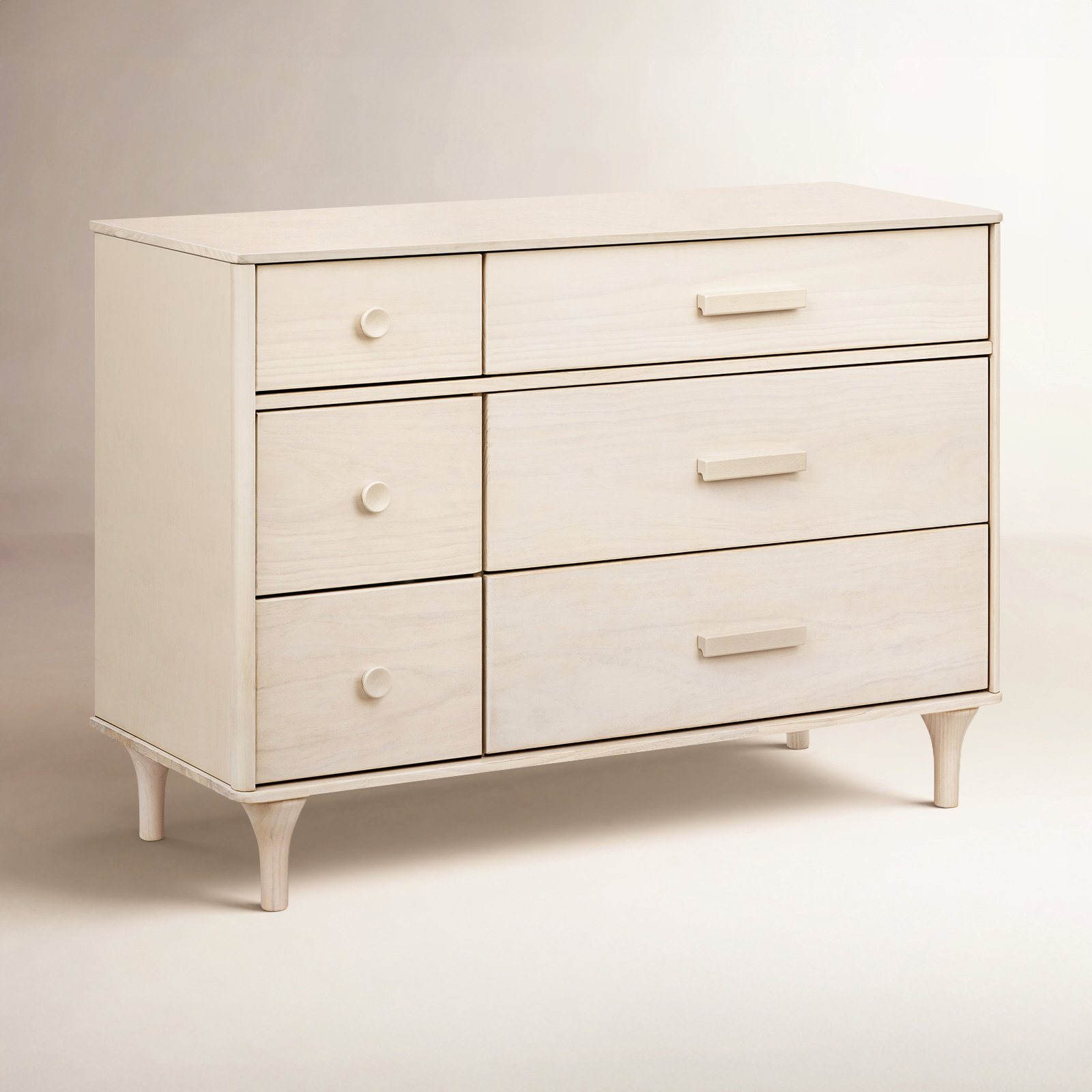 Lolly 6-Drawer Assembled Double Dresser, Washed Natural