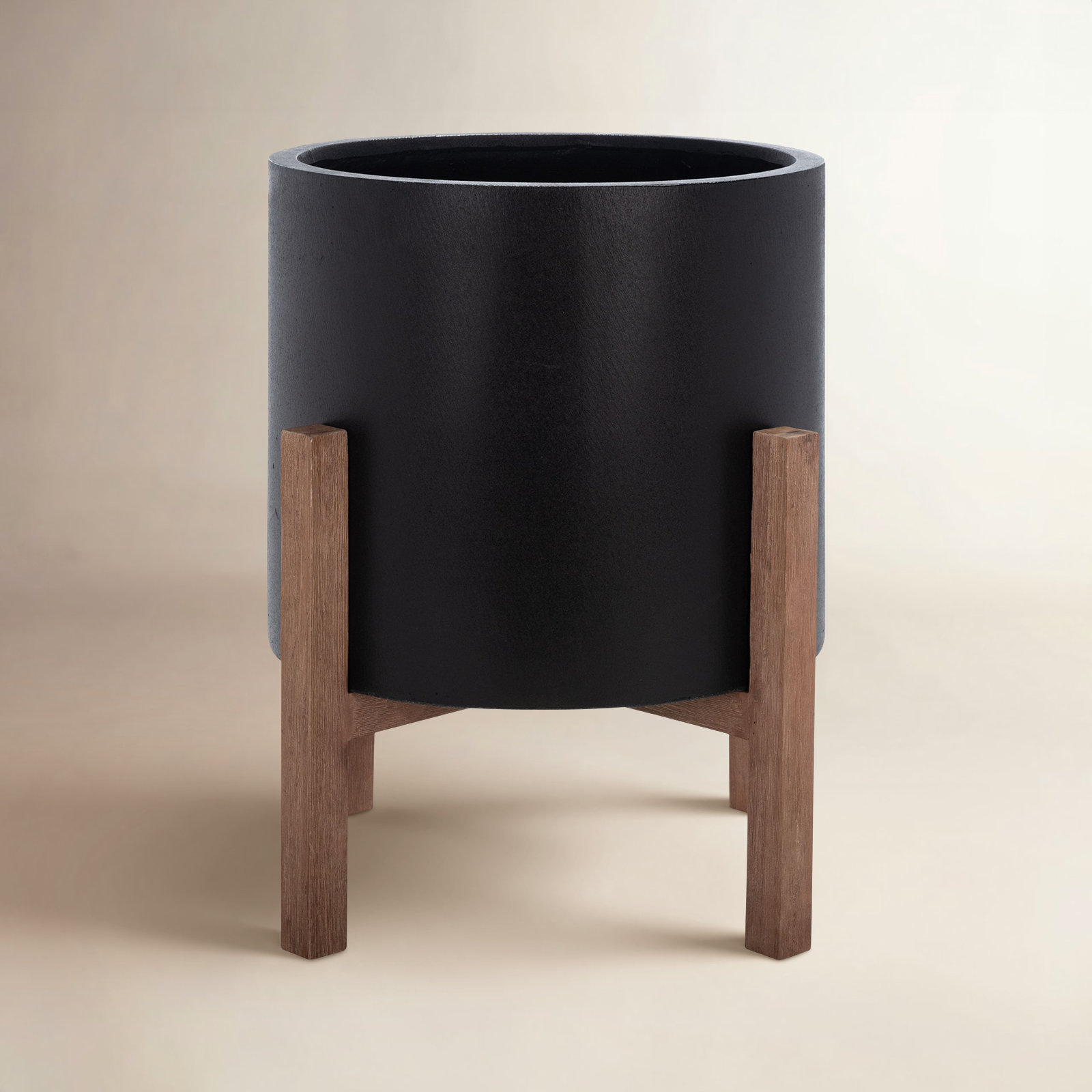 Tabitha Pot Planter, Black, 19" H X 17.1" W X 17.1" D