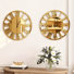 17.72" Small 2-Piece Modern Mirrored Glass Wall Clock Set