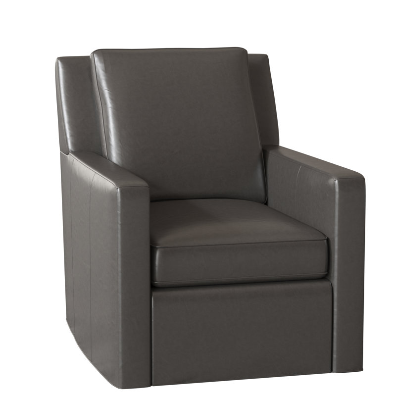 Jaxon Leather Swivel Armchair, Swivel - Standard, Outsider Raven Genuine Leather