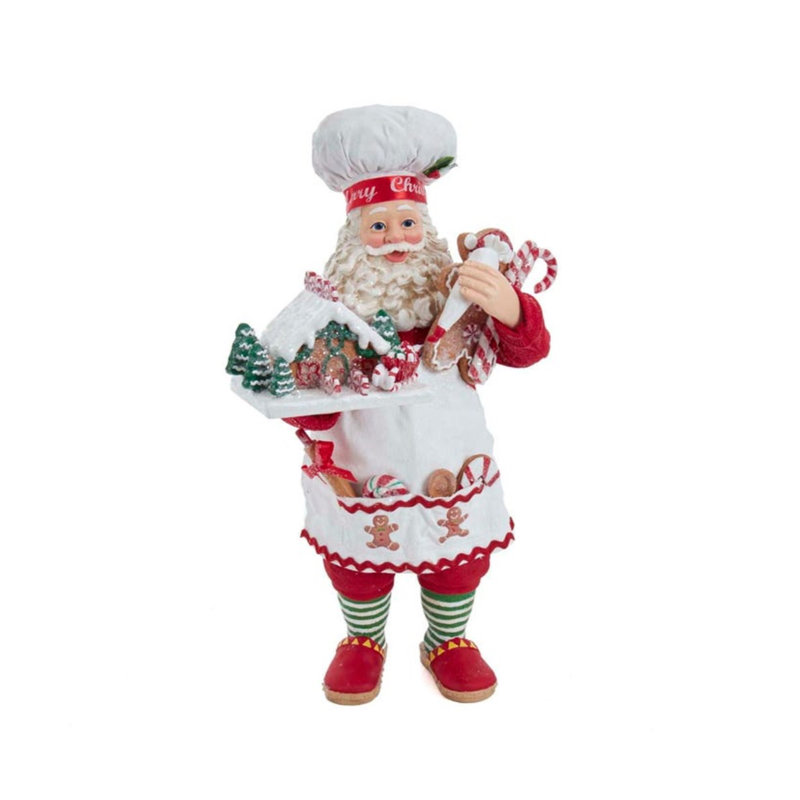 Kurt Adler Fabriche Gingerbread Santa Standing Christmas Figurine, 10.5in