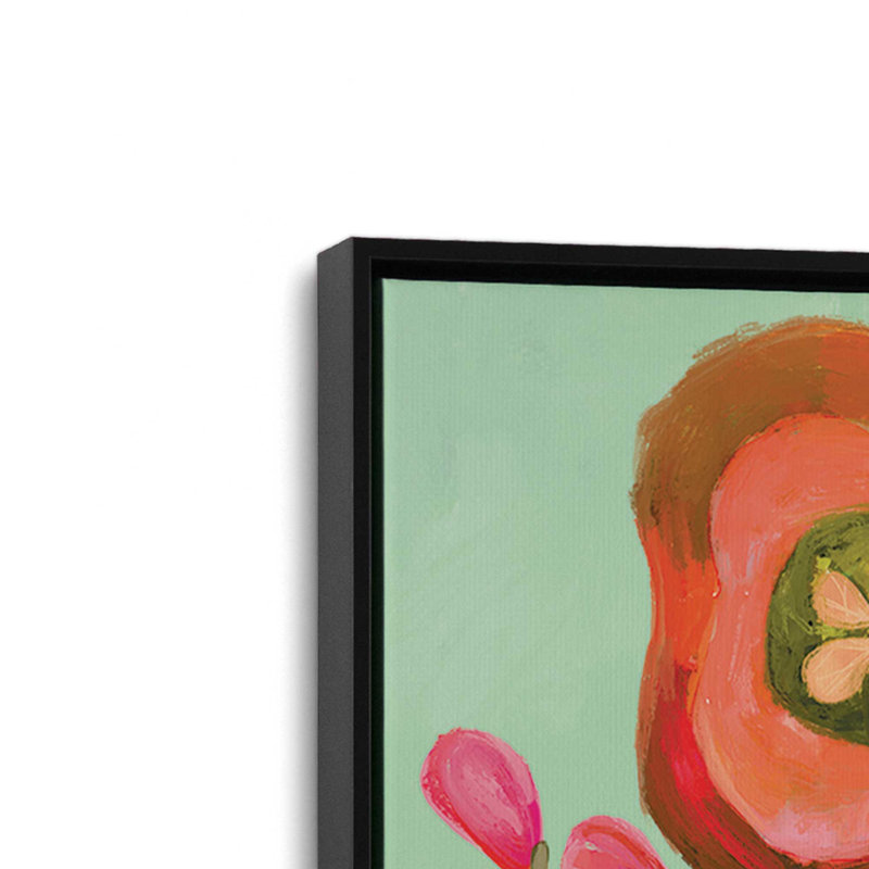«Bright Funky Bouquet» par Cat Thurman Designs, reproduction d'art, L 24 po x H 32 po, Noir, Toile avec cadre