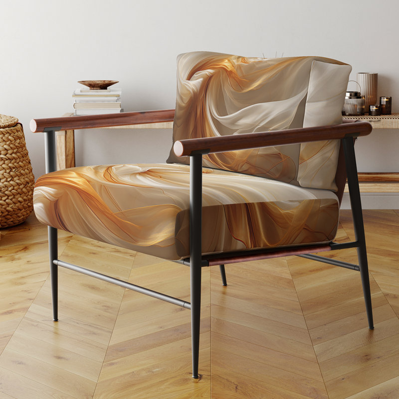 Fauteuil d'appoint rembourré Formes abstraites rembourrées Undefined Continuation, Doré