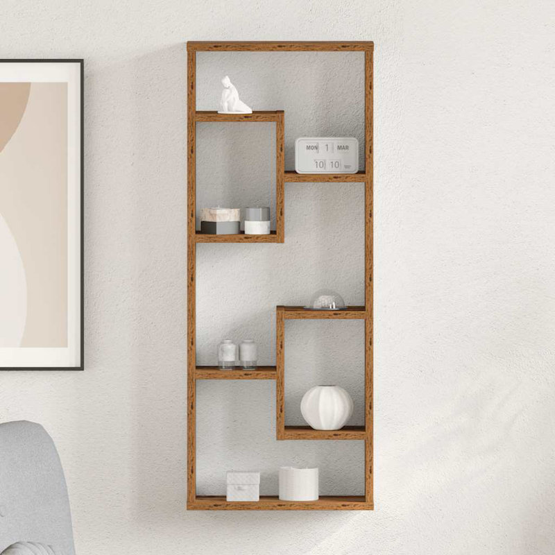 Wall Shelf 36X16x90 Cm Engineered Wood, Old Wood