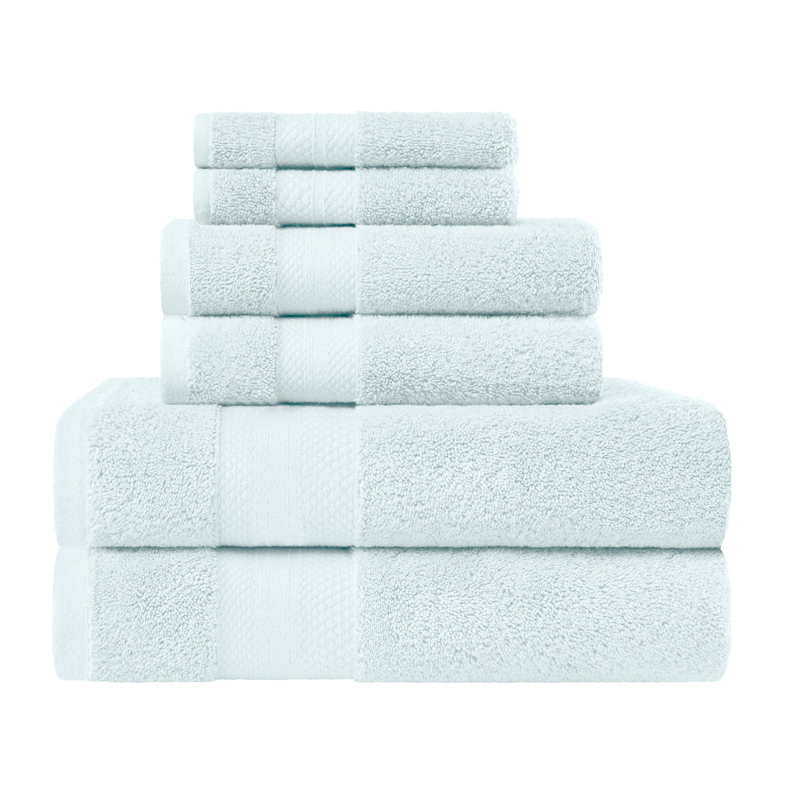 Finnian Ultra-Plush Heavyweight, 100% Turkish Towel Collection, Dusty Aqua, 6 Piece Towel Set