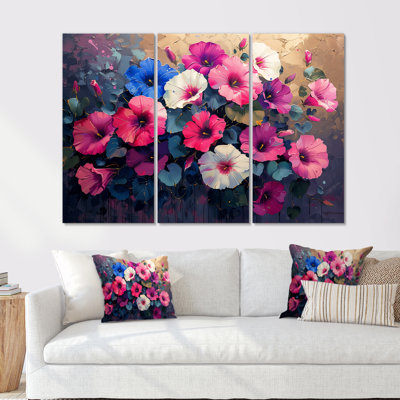 Ensemble de décoration murale rose, blanc et vibrant Morning Glory I - Morning Glory