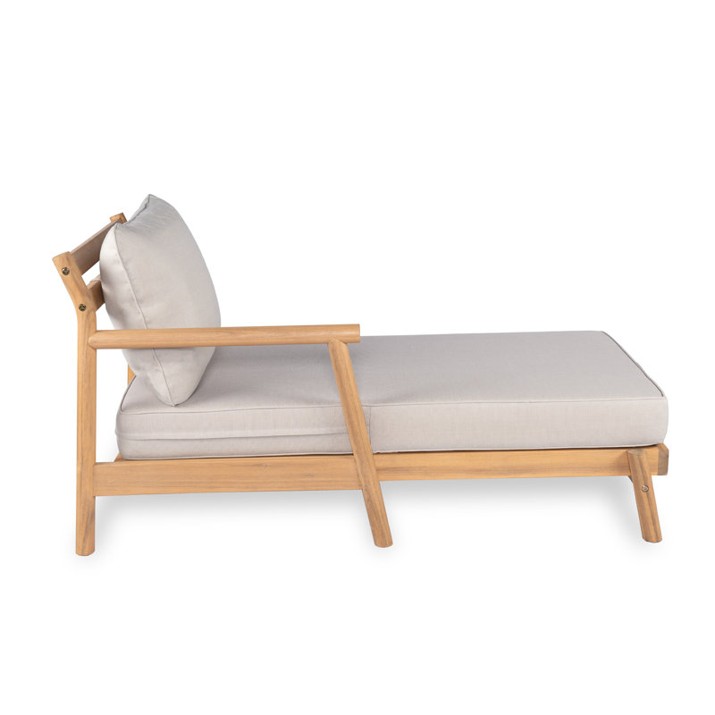Lynda Outdoor 2-Piece Acacia Wood Conversation Set With Removable Cushions