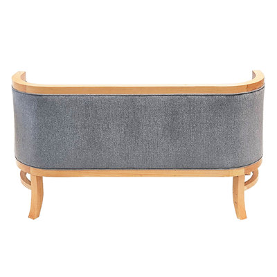 Settee with exposed wood