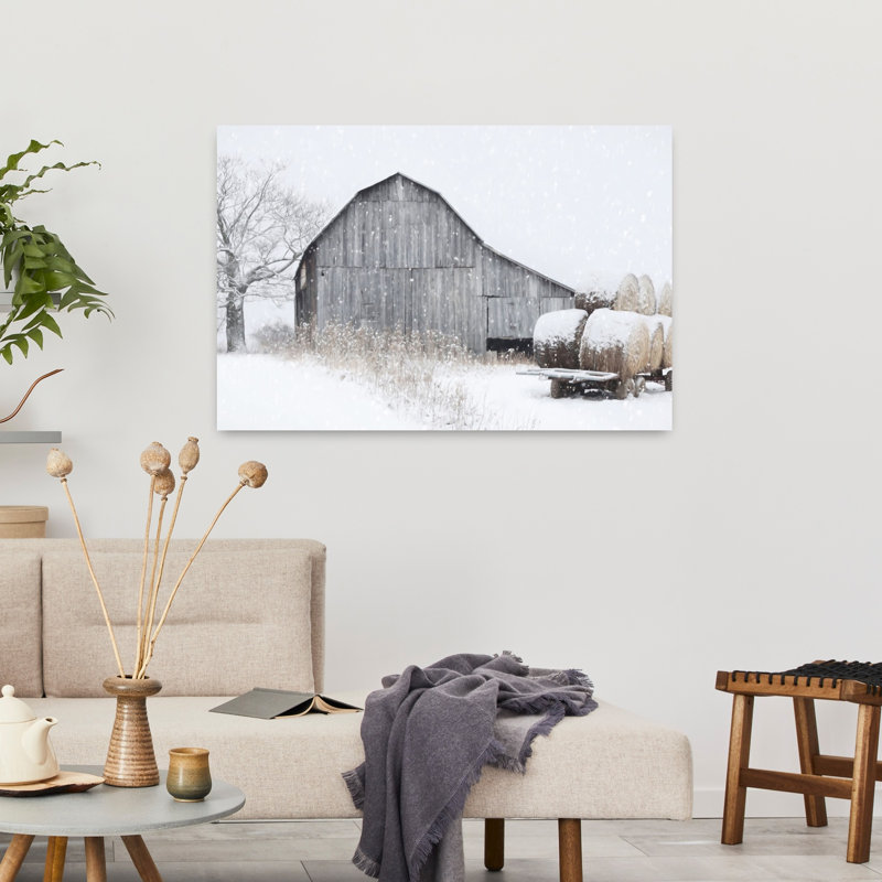 L'art d'hiver, paysage contemporain abstrait, H 36 po x l 24 po