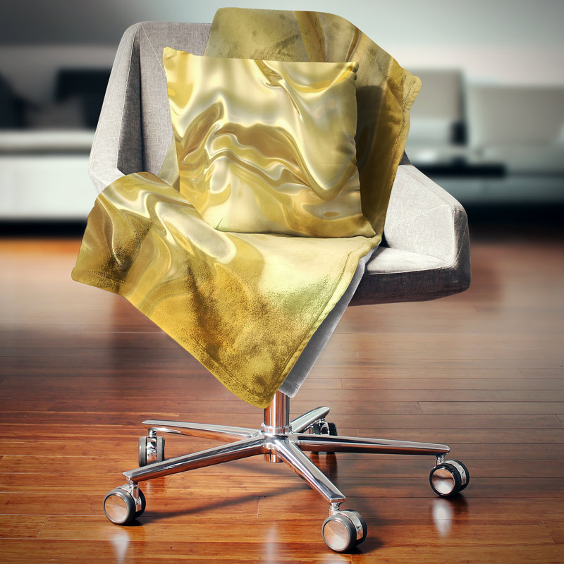 Golden Cloth Texture - Abstract Printed Pillow, 18" x 18", Throw Pillow