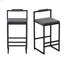Ensemble de 2 tabourets de bar avec dossier et repose-pieds en velours à hauteur de comptoir pour îlot de cuisine-1872744135-1872744134