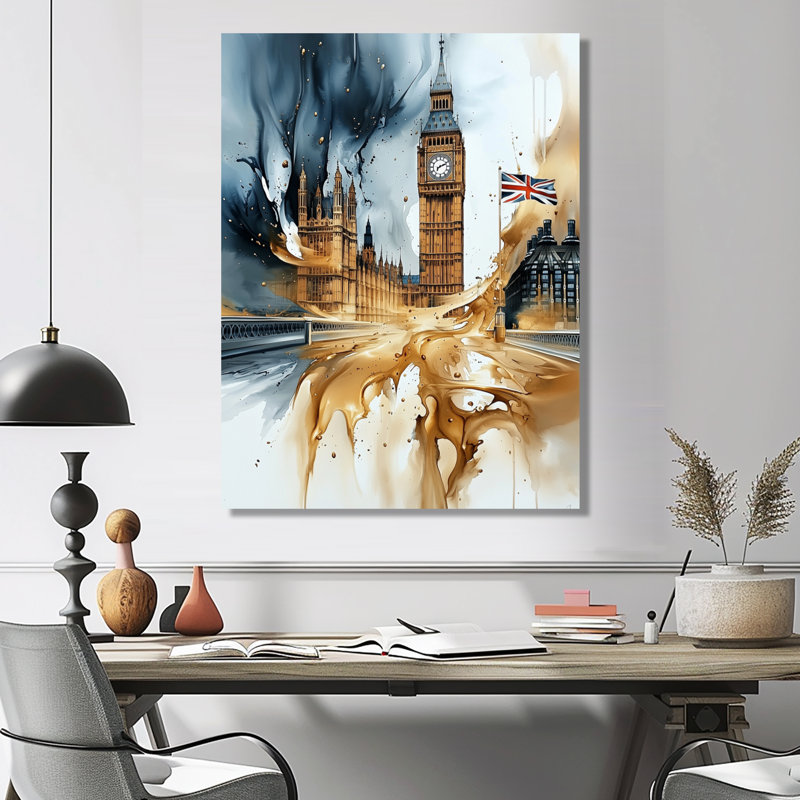 Monetta - art mural paysages urbains, Toile tendue, Ne s’applique pas, H 20 po x l 12 po
