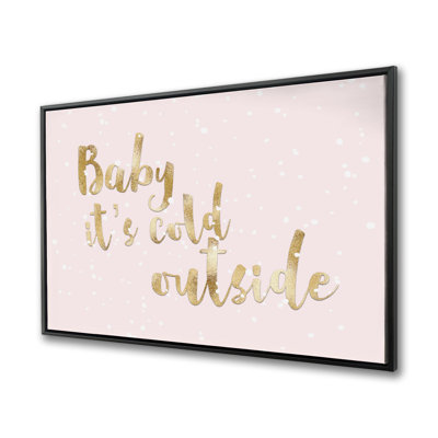 Baby it's cold outside - Holidays Pattern Framed Canvas Decor