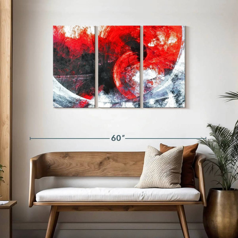 Avery Red Whirlpool Abstract, 28" H x 45" W