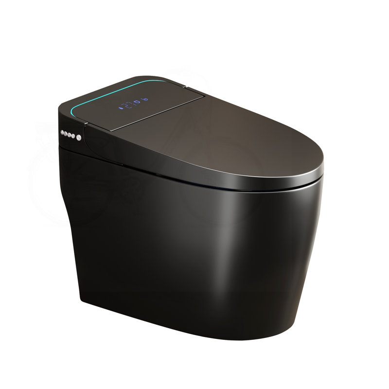 Toilette bidet intelligente unique en noir avec ouverture / fermeture automatique et télécommande