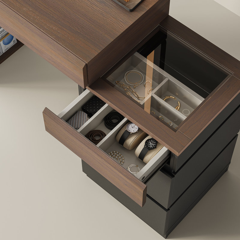 Makeup Vanity Table With Led Mirror, 5 Drawers, Power Outlets & Jewelry Organizer, Small Vanity Desk For Apartment, Bedroom