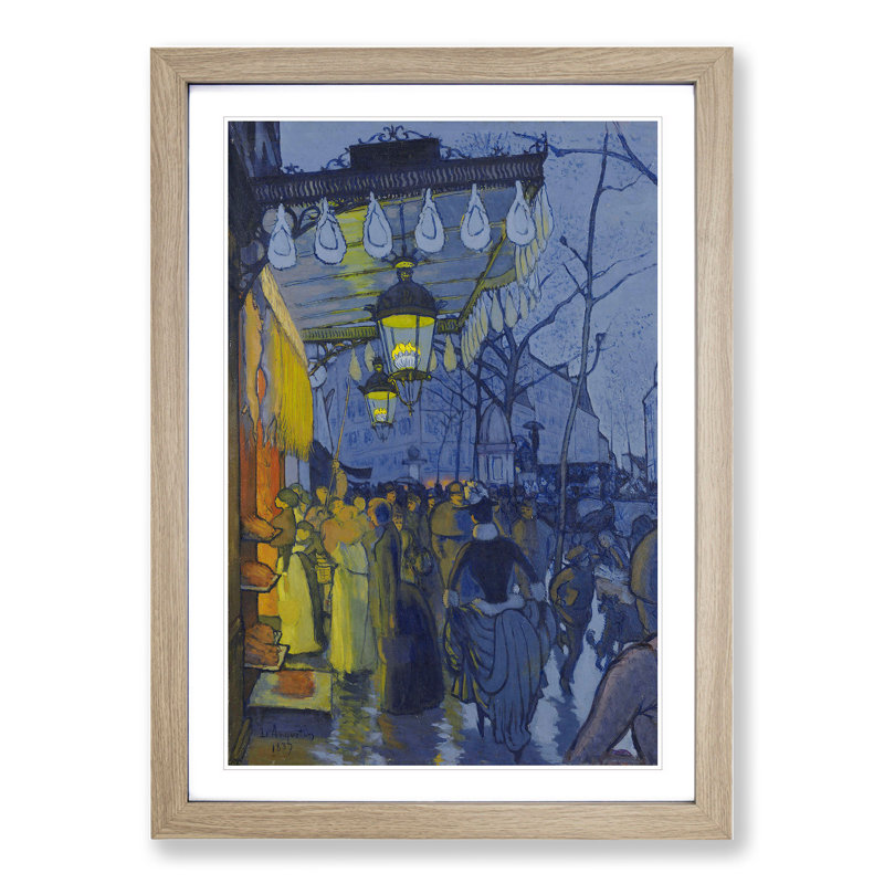 Avenue De Clichy by Louis Anquetin - Framed Print, Oak Framed, 48cm H x 36cm W x 2cm D