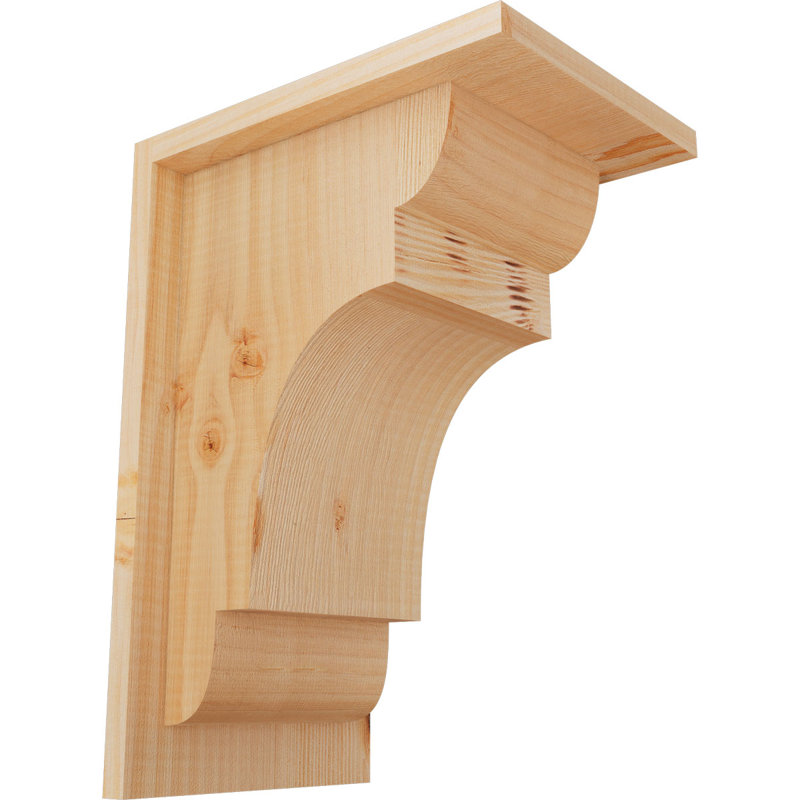 New Brighton Corbel avec plaque arrière, H 14 po x l 7,5 po x P 10 po, Sapin de Douglas, Lisse
