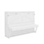 Grand lit escamotable mural avec rangement, armoire-lit pliable avec coiffeuse, miroir central et 2 tiroirs latéraux-817600561