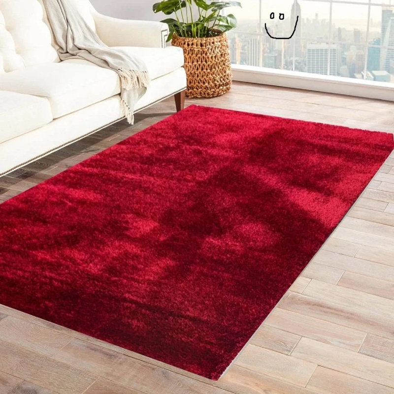 Solid Colour Shag Area Rug, Rectangle 200 x 290cm