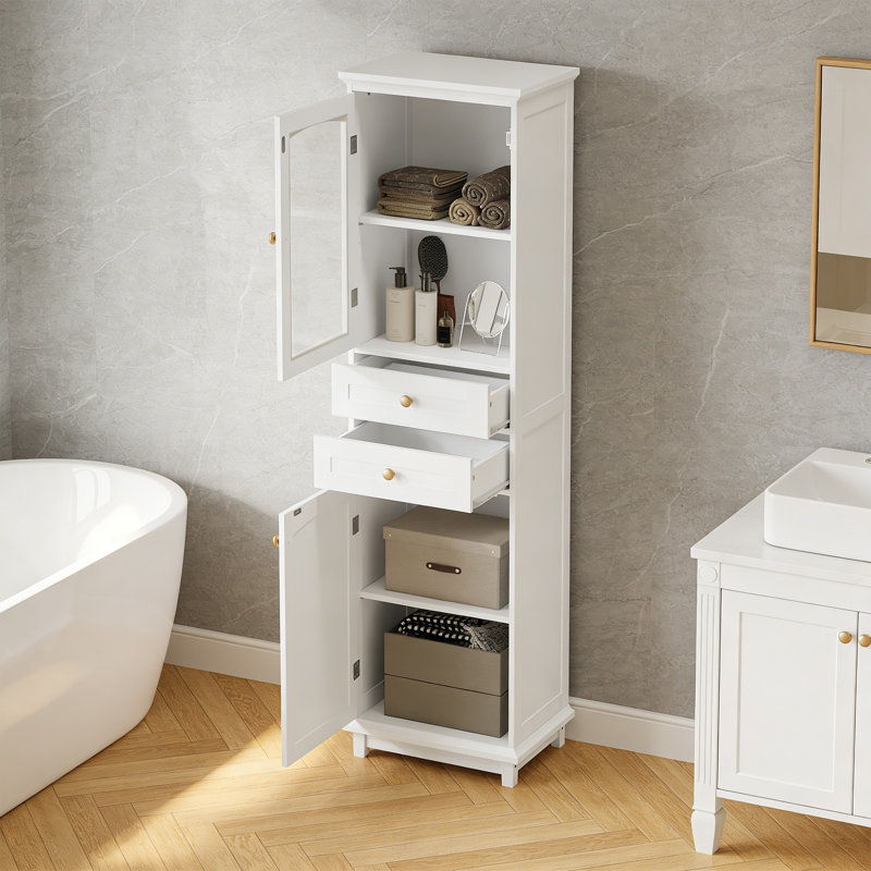 63" Tall Bathroom Storage Cabinet