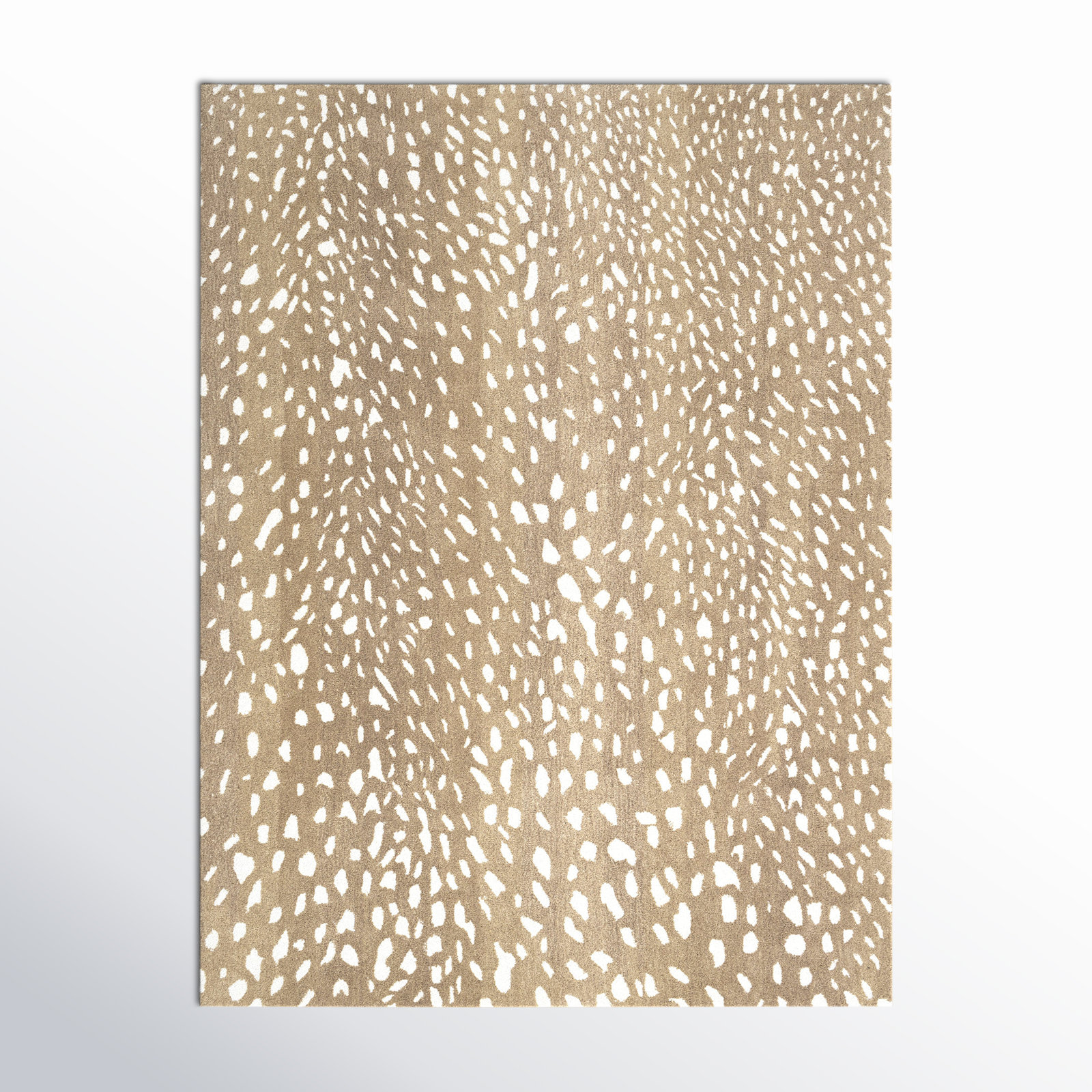 Jona Hand Tufted Light Brown/Tan/Cream Wool Rug, Rectangle 6' x 9'