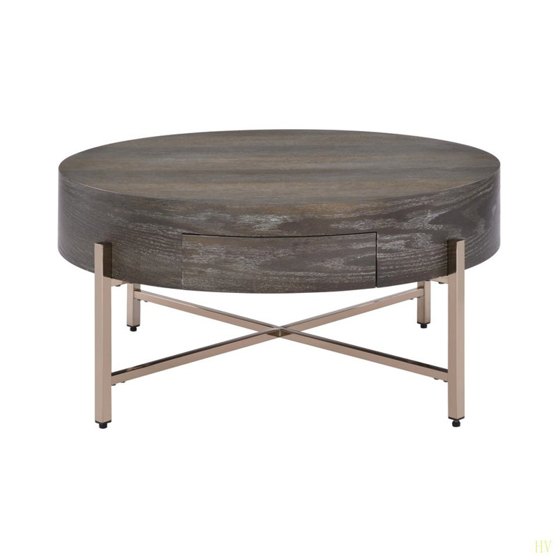 Table basse à tambour avec 1 tiroir