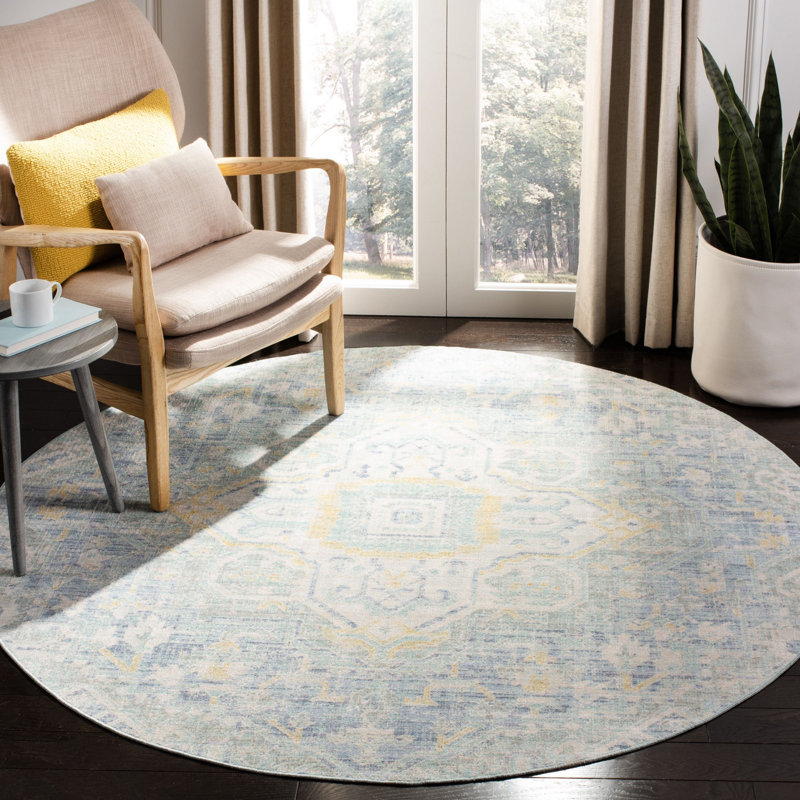 Chauncey Performance Oriental Rug, Round 6'