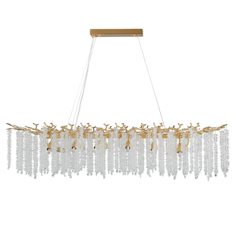 Lustres en cristal Erdenheim, Doré, H 15,7 po x l 47,2 po x P 16,2 po