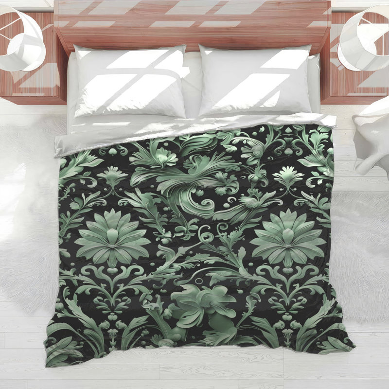 Édredon floral à motif damassé, King