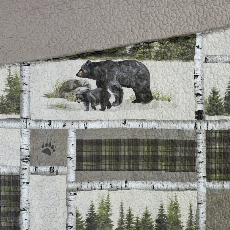 Bear Panels Quilted Throw Blanket