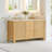 Cisca 60" Double Bathroom Vanity in Natural Wood with Grain White Engineered Stone Countertop without Mirror