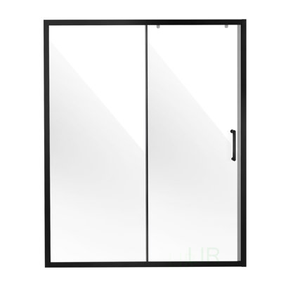 Porte de douche semi-sans cadre avec verre trempé et revêtement nano pour un nettoyage facile, 57,7 à 59 po x 70 po, porte de douche