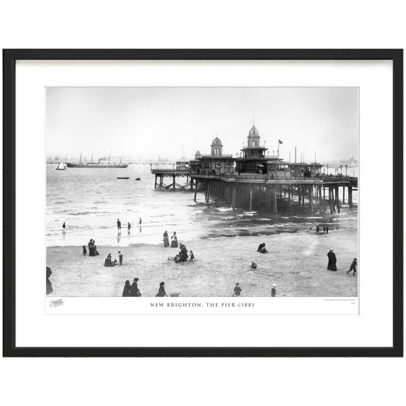 New Brighton, The Pier C1881 by Francis Frith - Single Picture Frame Print, 28cm H x 36cm W x 2.3cm D
