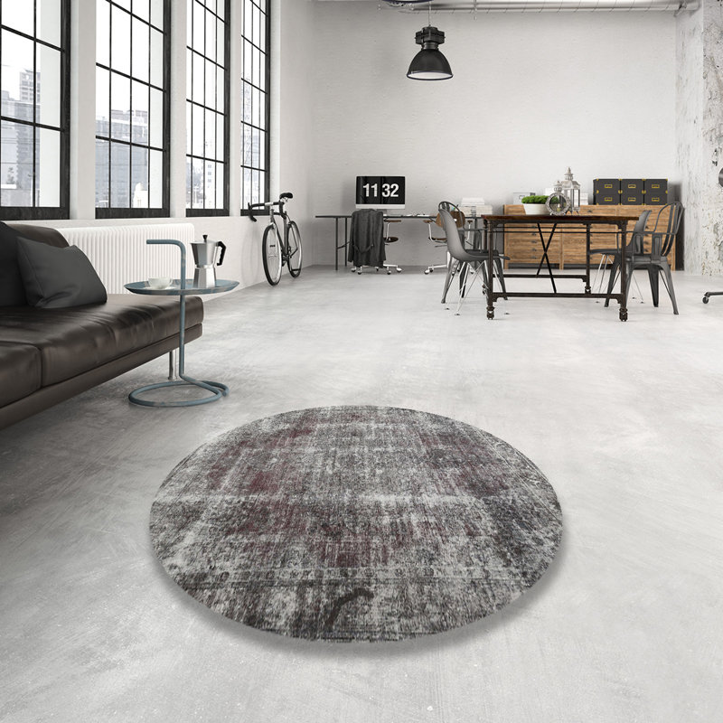 Tapis gris Deckert, Rond 8 pi
