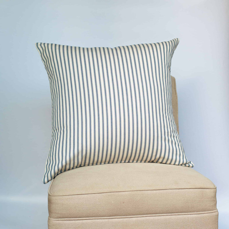 Striped Blue Cushion, 58x58cm, Synthetic filled