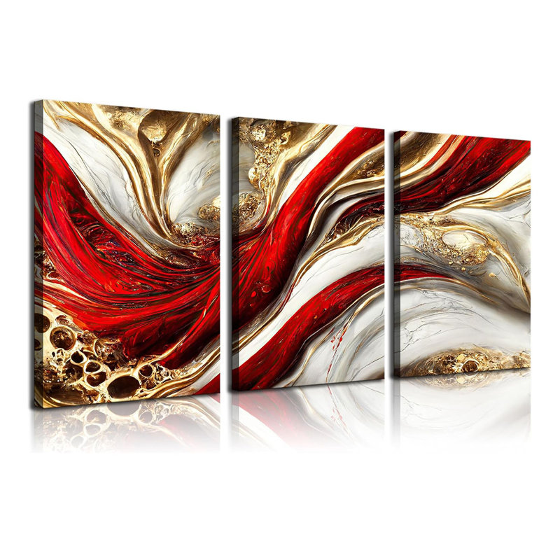 3 Piece Wrapped Canvas Print, 60 cm H x 40 cm W