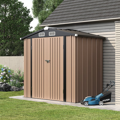 6.4 Ft. W X 4.0 Ft. D Metal Lean-to Storage Shed With Metal Base Frame Kit
