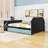 Modern Full Size Wooden Daybed with Twin Pull-Out Trundle and Built-In USB Port-710318778