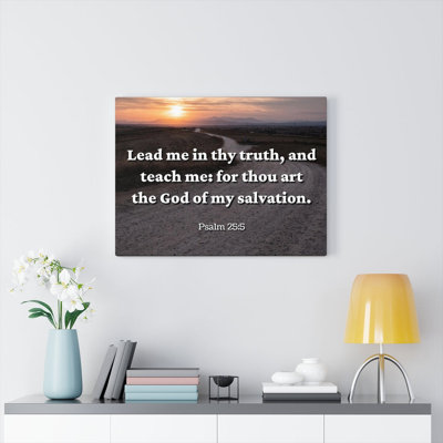 My Salvation Psalm 25:5 Christian Wall Art Bible Verse Print Ready To Hang -  Trinx, C4B66F1ABBBD46058FFE6829570ACEEC