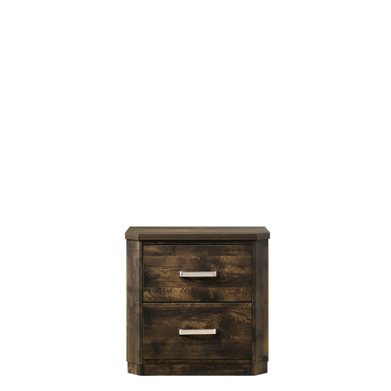 Table de chevet sophistiquée en noyer rustique - Vaste espace de rangement et style