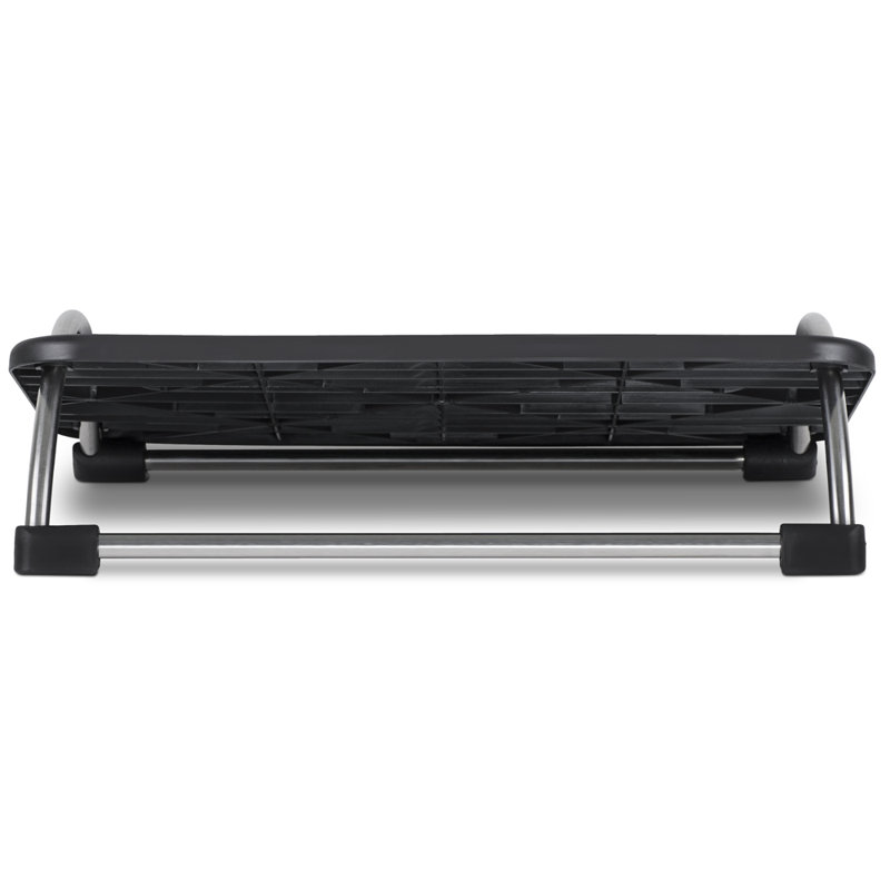 Black Adjustable Ergonomic Under-Desk Footrest with Chrome Frame