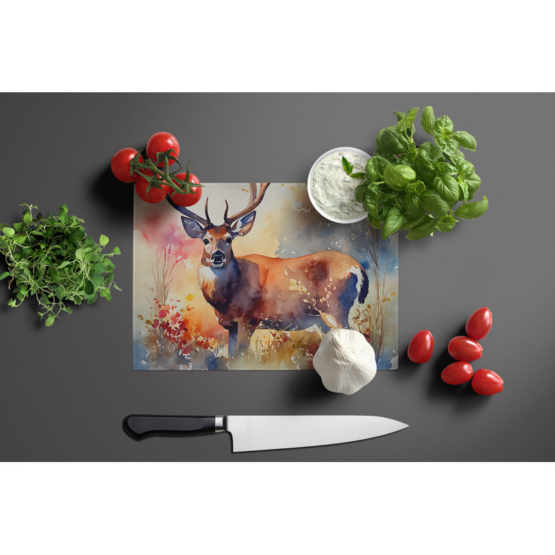 Deer Glass Cutting Board Large