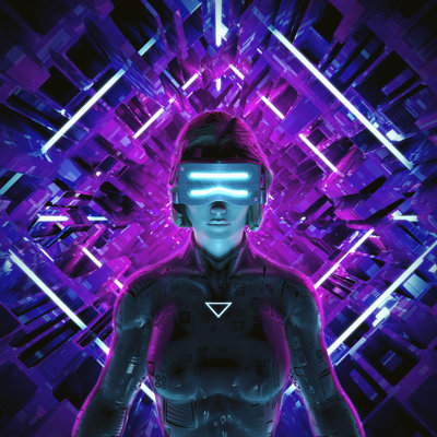 Virtual Gamer Woman by Grandeduc - Wrapped Canvas Print