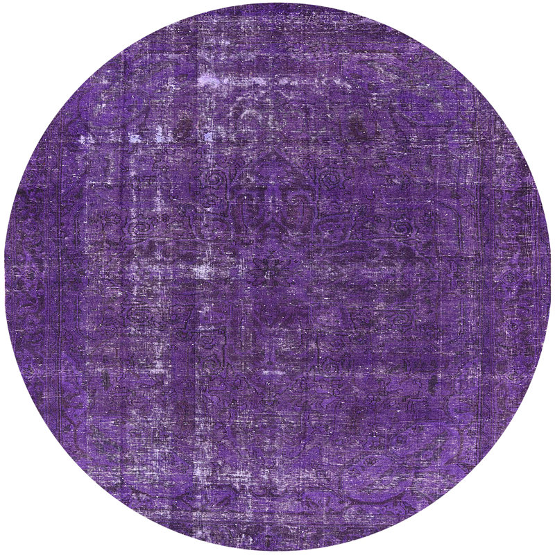 Tapis 100% Mid-Century moderne lavable à la machine 2241, Rond 5 pi