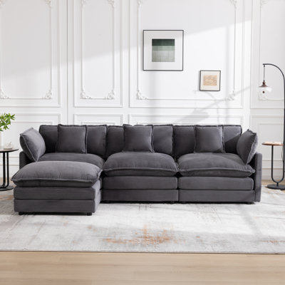  Canapé en nuage avec repose-pieds Shamill Chenille Cloud