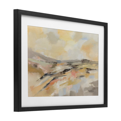 Sunlit Riverside Warm Tones, reproduction encadrée sous verre, design par Silvia Vassileva